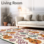 Whimsical Gingerbread Swirls Pattern Rug