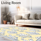 Botanical Border Floral Pattern Rug