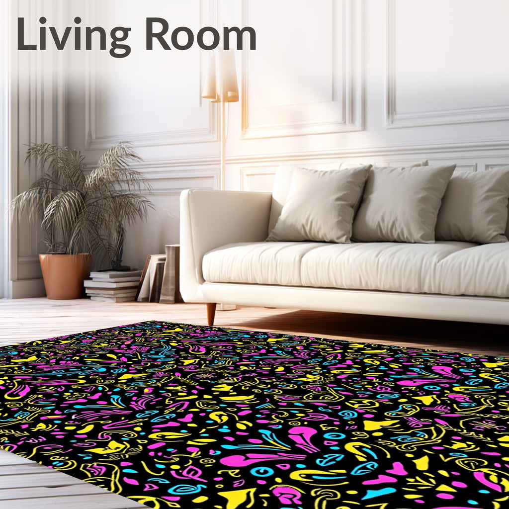 Bright Abstract Floral Pattern Rug