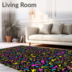 Bright Abstract Floral Pattern Rug