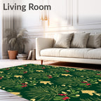 Festive Pine Berry Star Pattern Rug