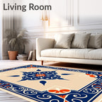 Ornate Blue Orange Neutral Classic Rug