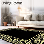 Ornate Floral Border Design Rug