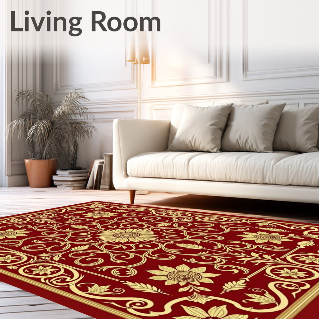 Detailed Floral Vine Embossed Rug