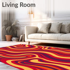 Retro Swirls Warm Tone Design Rug