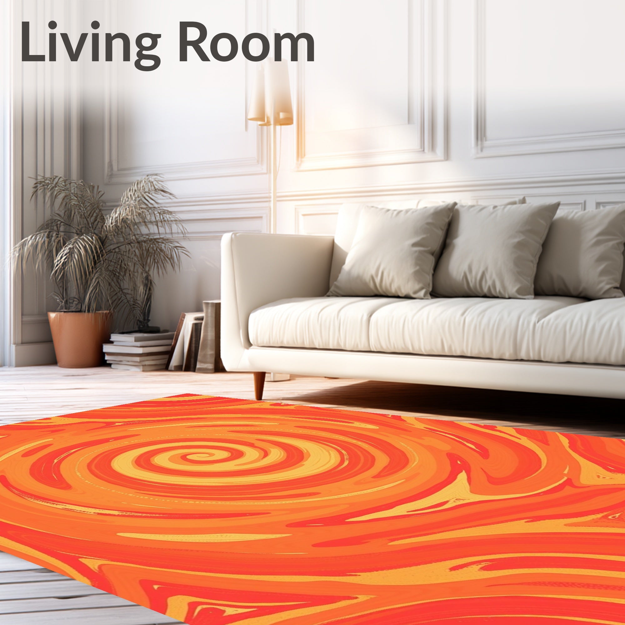 Fiery Swirl Warm Tones Rug
