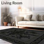 Ornate Scrollwork Vintage Style Pattern Rug