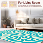 Turquoise Swirl Abstract Harmony Rug