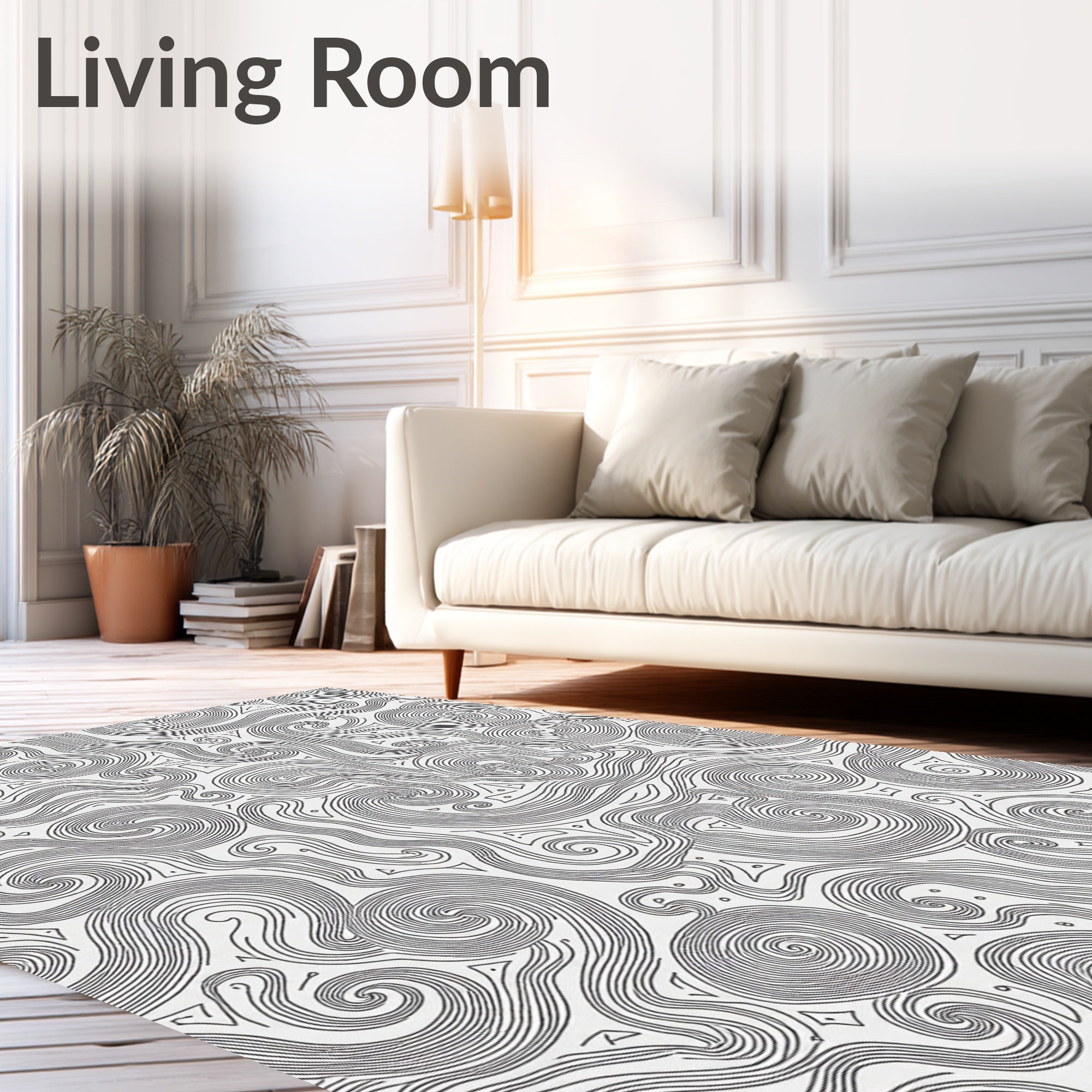 Swirling Lines Abstract Pattern Rug