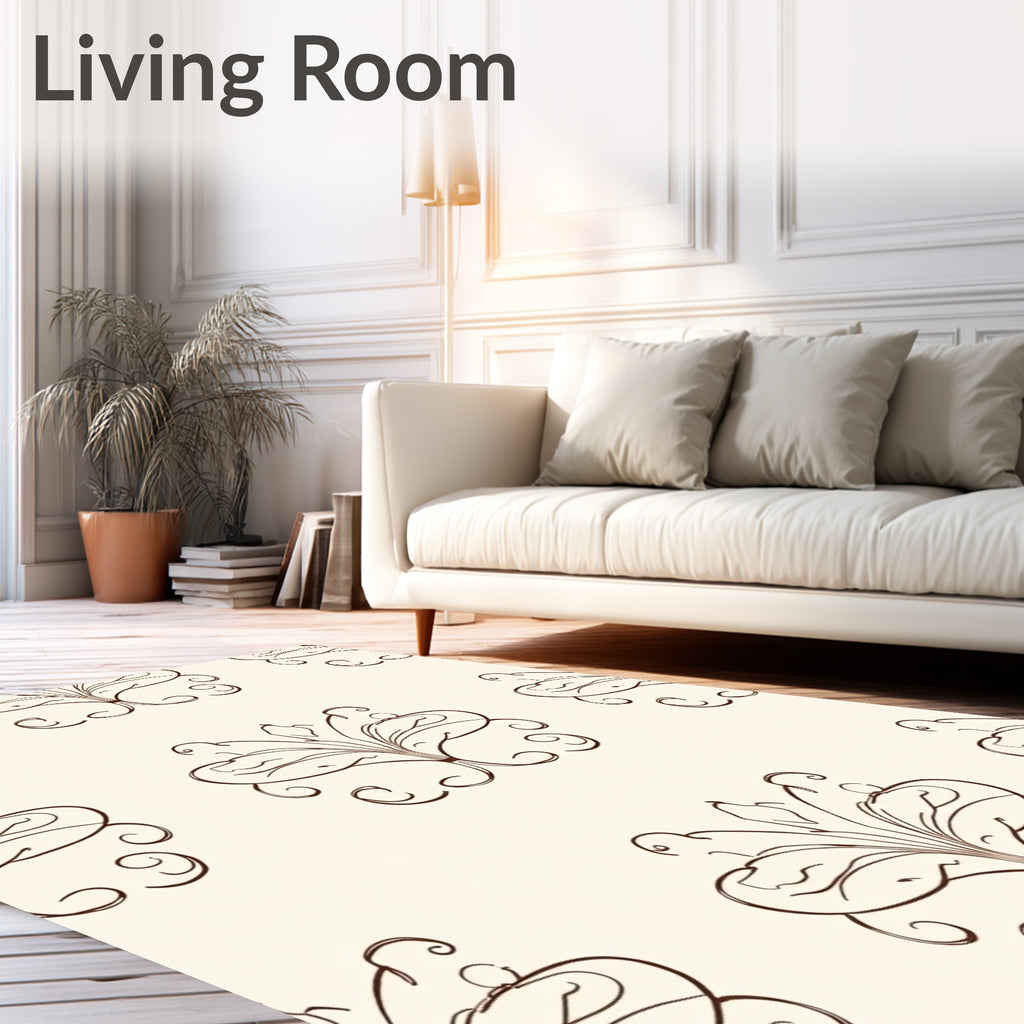 Ornate Scrollwork Patterned Design Rug