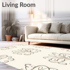 Ornate Scrollwork Patterned Design Rug