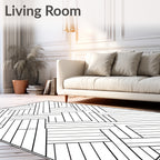 Abstract Intersecting Wood Plank Pattern Rug