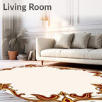 Ornate Red Gold Floral Border Rug