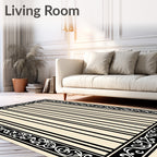 Ornate Striped Frame Design Rug