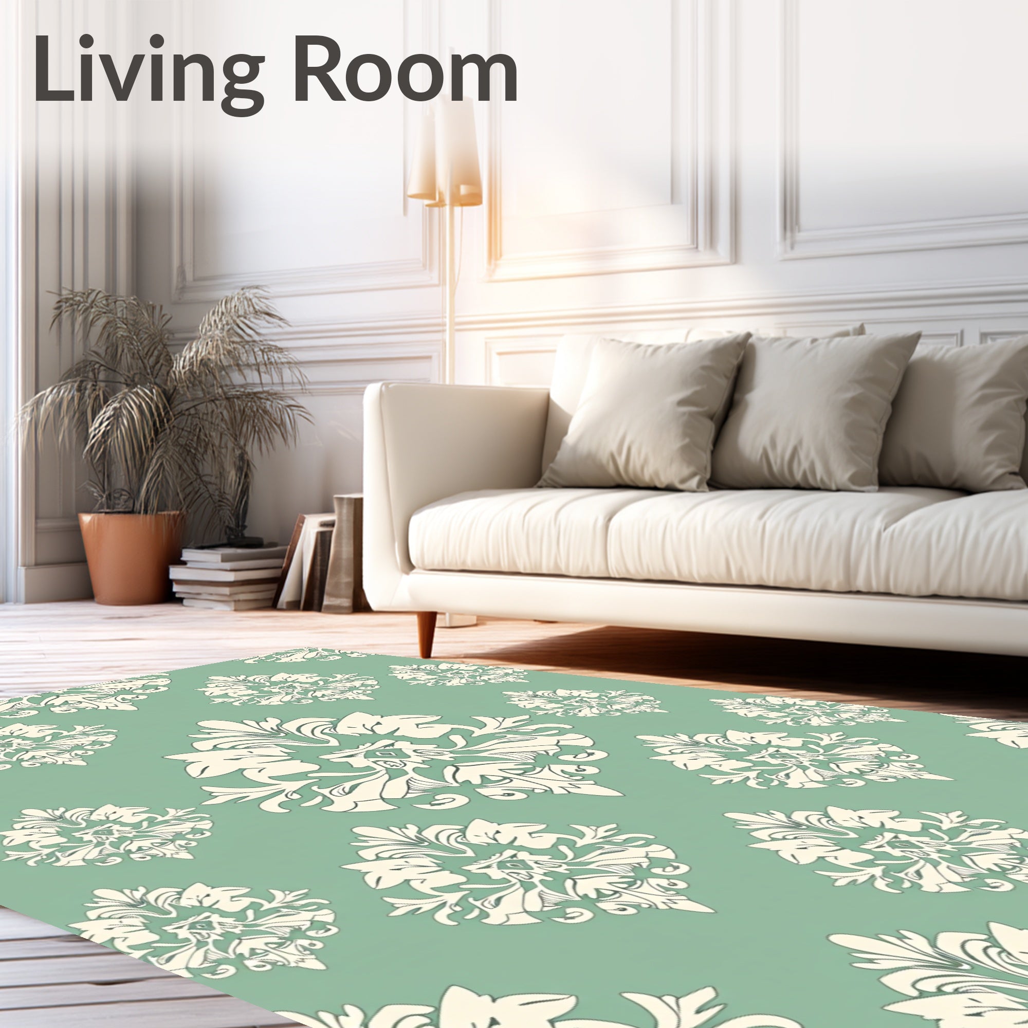 Classic Floral Damask Pattern Rug
