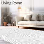 Abstract Swirl Light Gray Design Rug