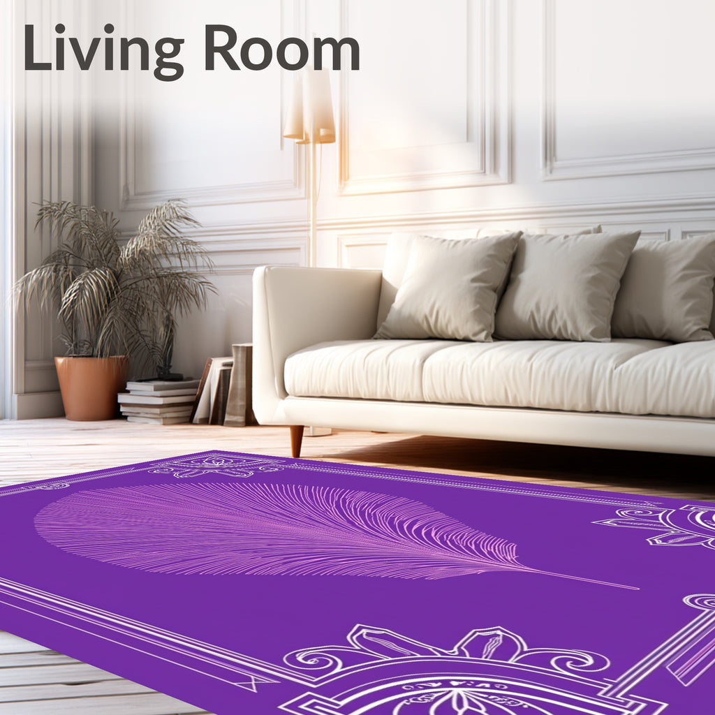 Bold Feather Geometric Pattern Rug