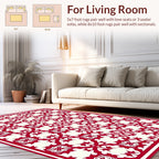 Crimson Ivory Intricate Pattern Rug