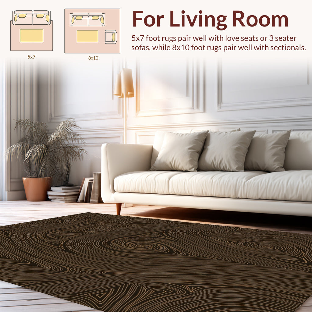 Organic Swirl Triangle Pattern Design Rug