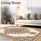 Rich Earthy Tones Intricate Floral Medallion Rug