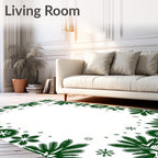 Festive Evergreen Snowflakes Border Rug