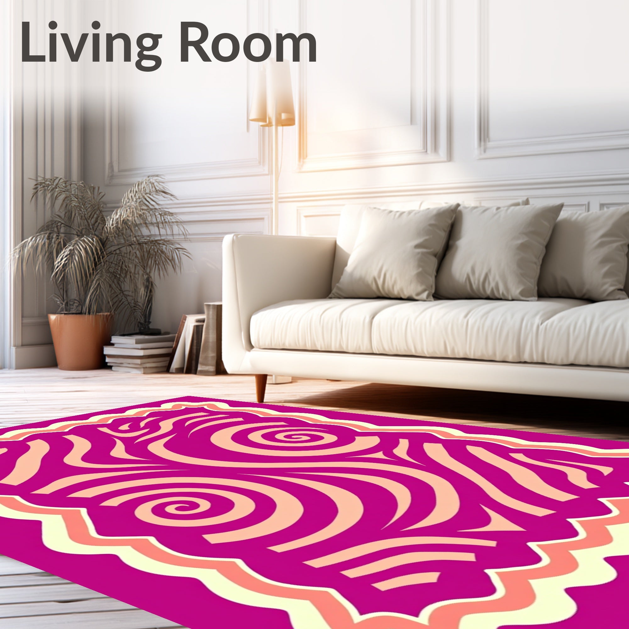 Abstract Swirls Stripes Pattern Rug
