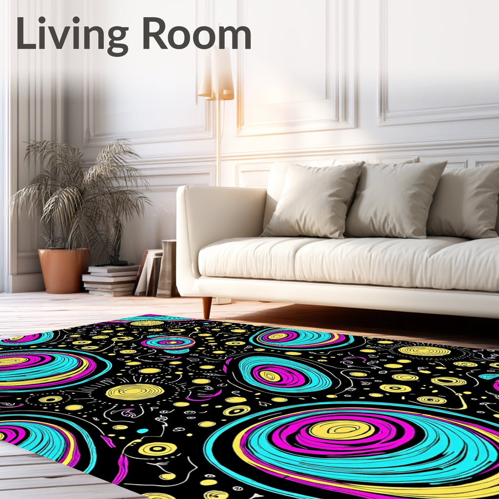 Groovy Swirls Abstract Pattern Rug