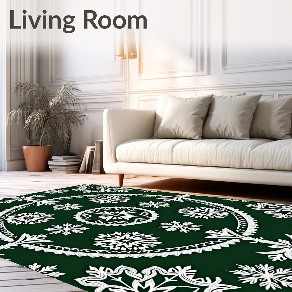 Foliate Snowflake Traditional Pattern Rug