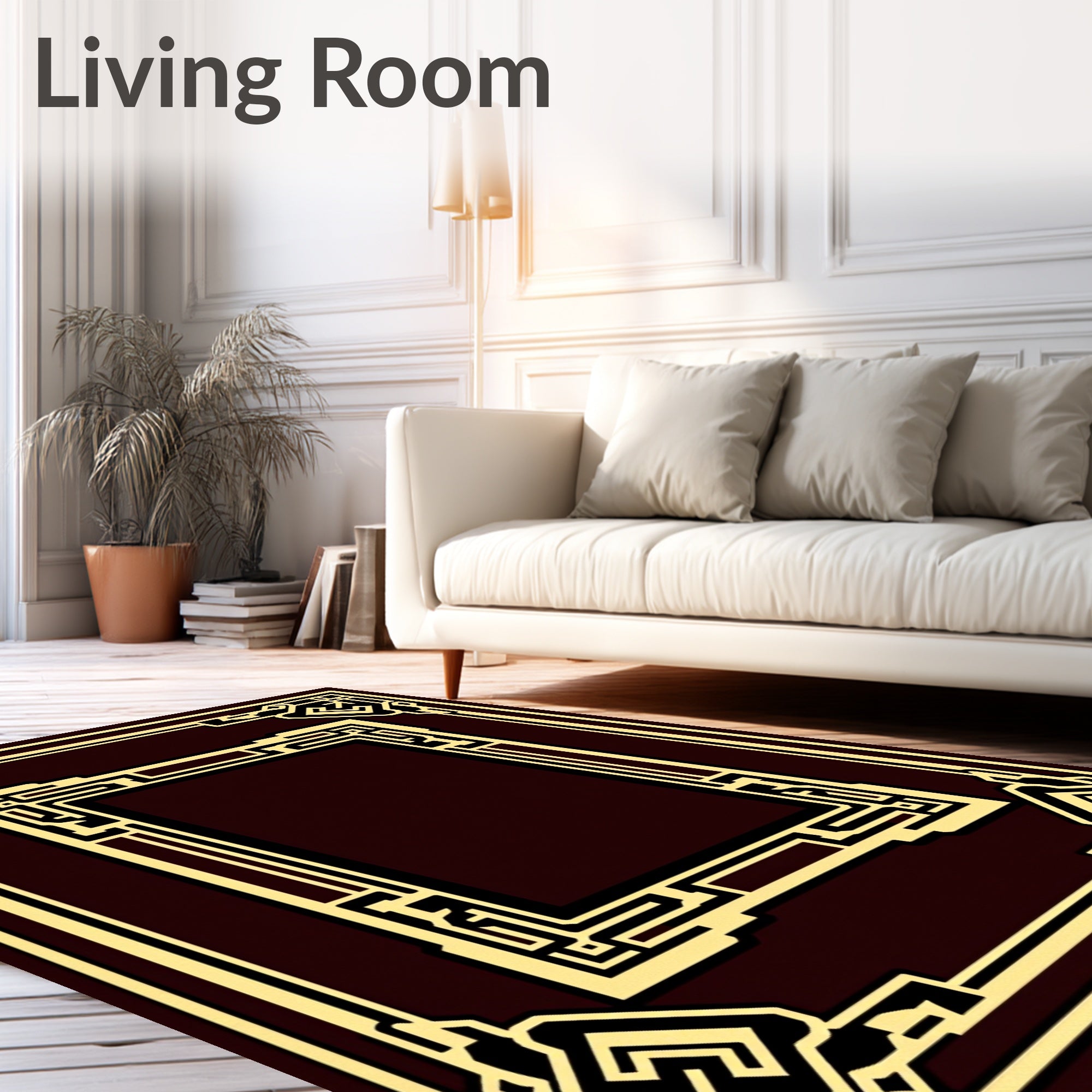 Bold Geometric Art Deco Frame Rug