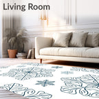 Elegant Snowflake Patterned Design Rug