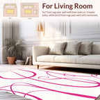 Bold Pink Script Abstract Pattern Rug