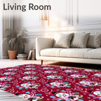 Whimsical Snowman Pattern Design Rug