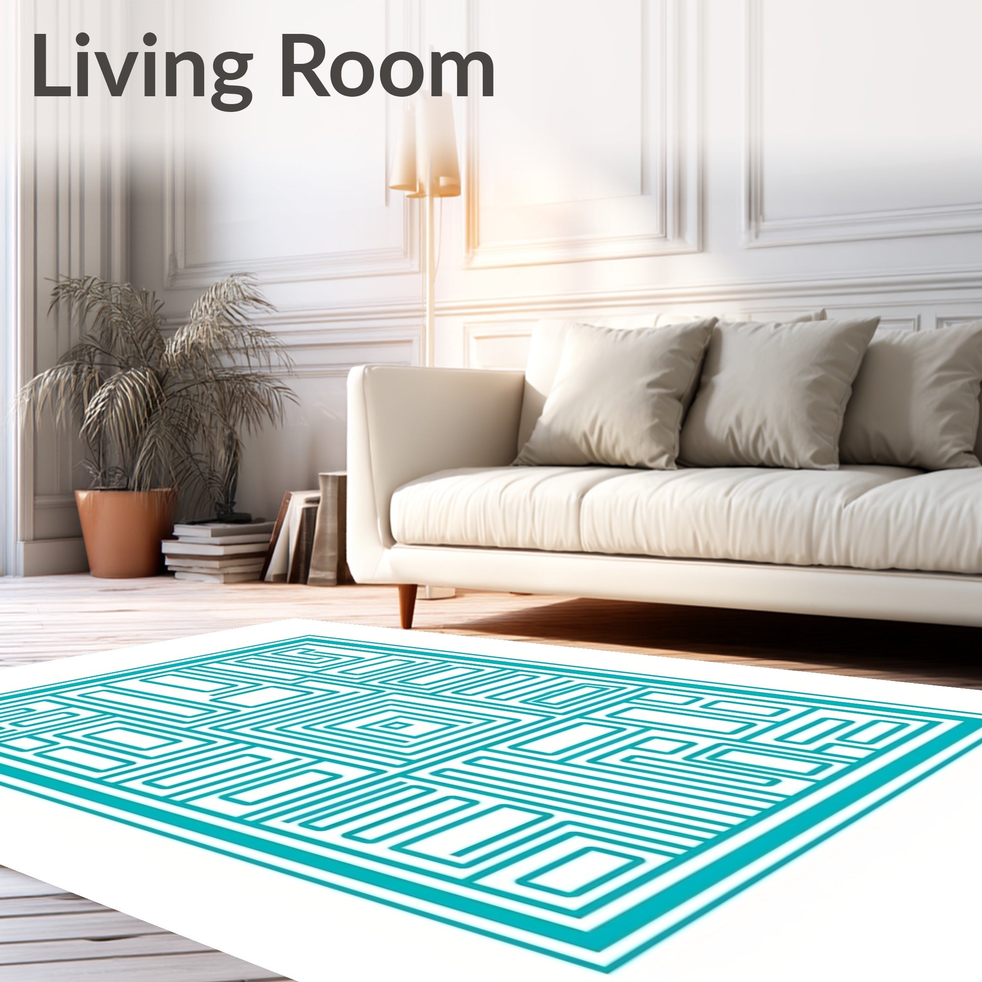 Geometric Maze Pattern Design Rug