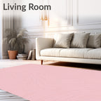 Soft Pink Wavy Lines Rug