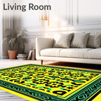Bright Yellow Geometric Tribal Rug