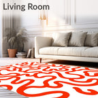 Bold Orange Swirl Pattern Rug