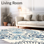 Ornate Floral Scrollwork Pattern Rug