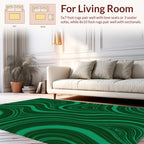 Abstract Green Swirl Pattern Rug