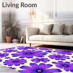 Chic Purple Floral Statement Rug