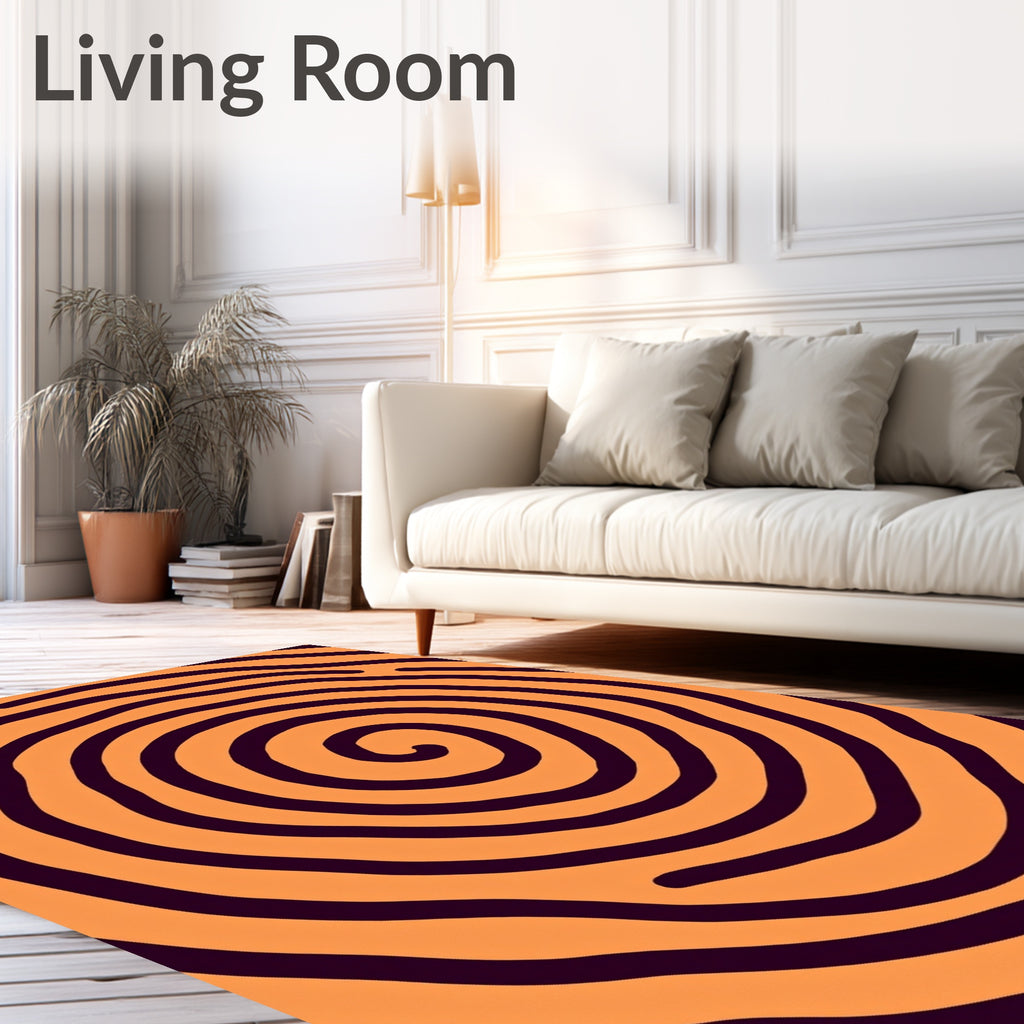 Orange and Purple Swirl Patternctrl63 Rug