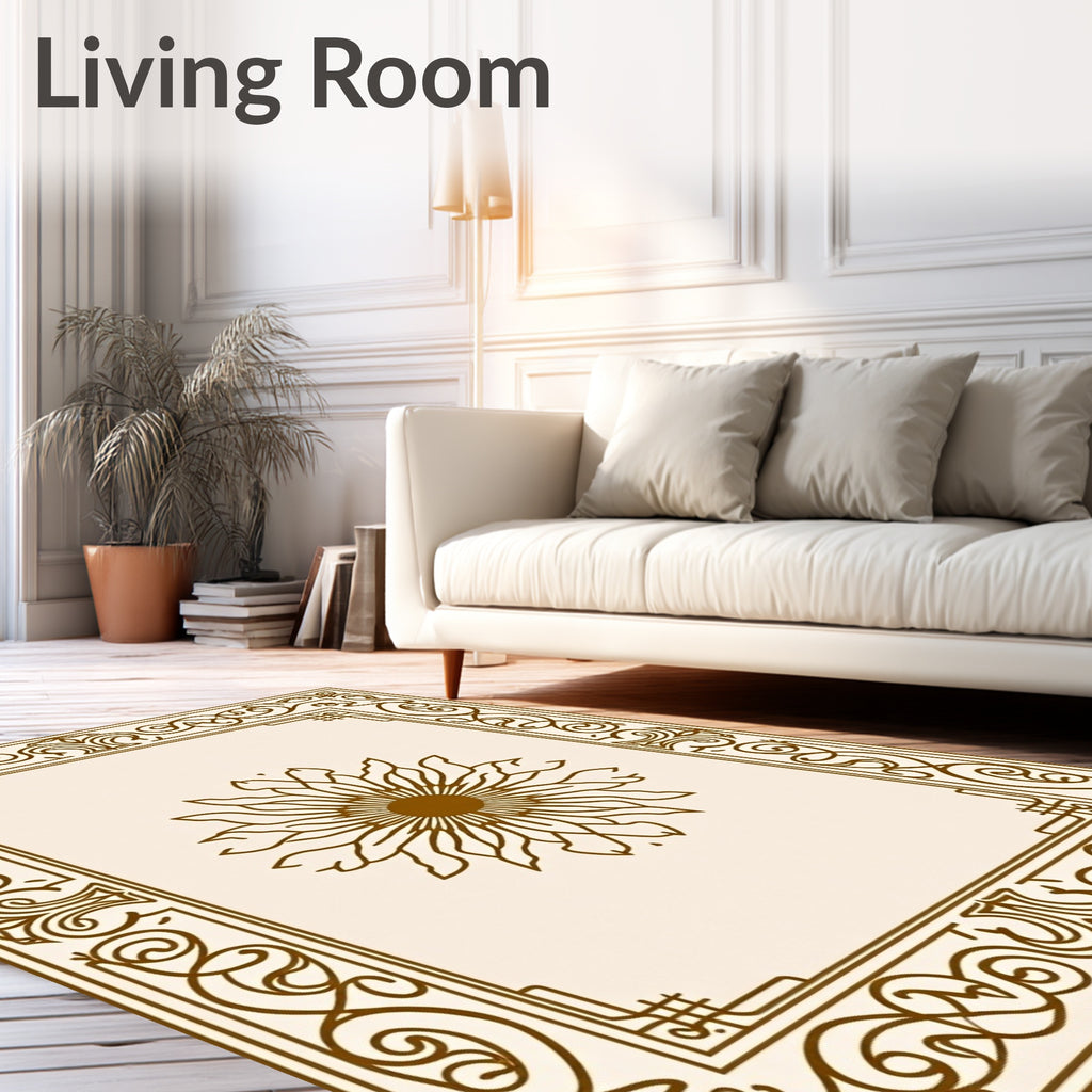 Antique Floral Border Design Rug