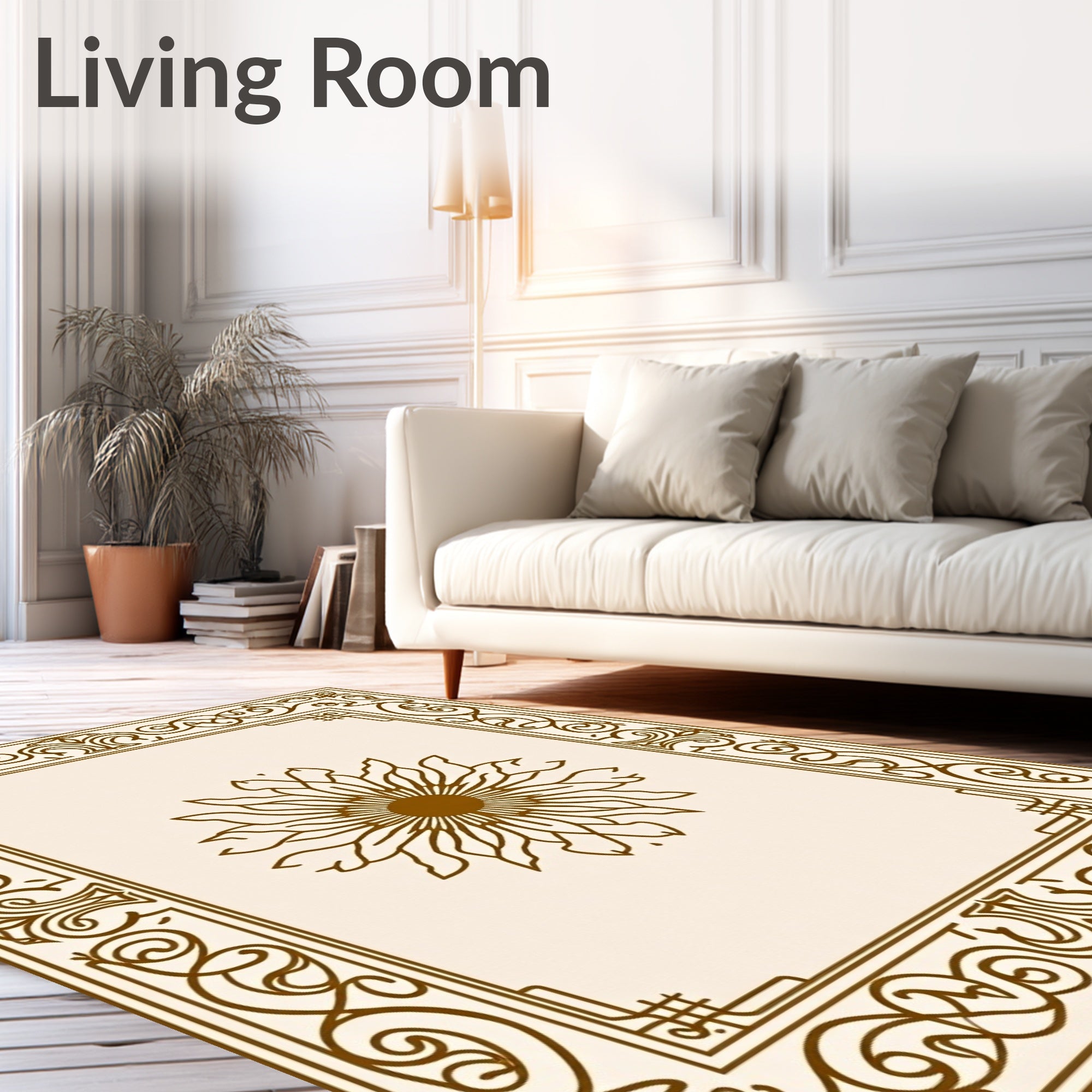 Antique Floral Border Design Rug