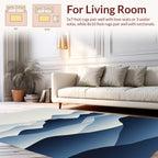 Abstract Blue Mountain Layers Rug