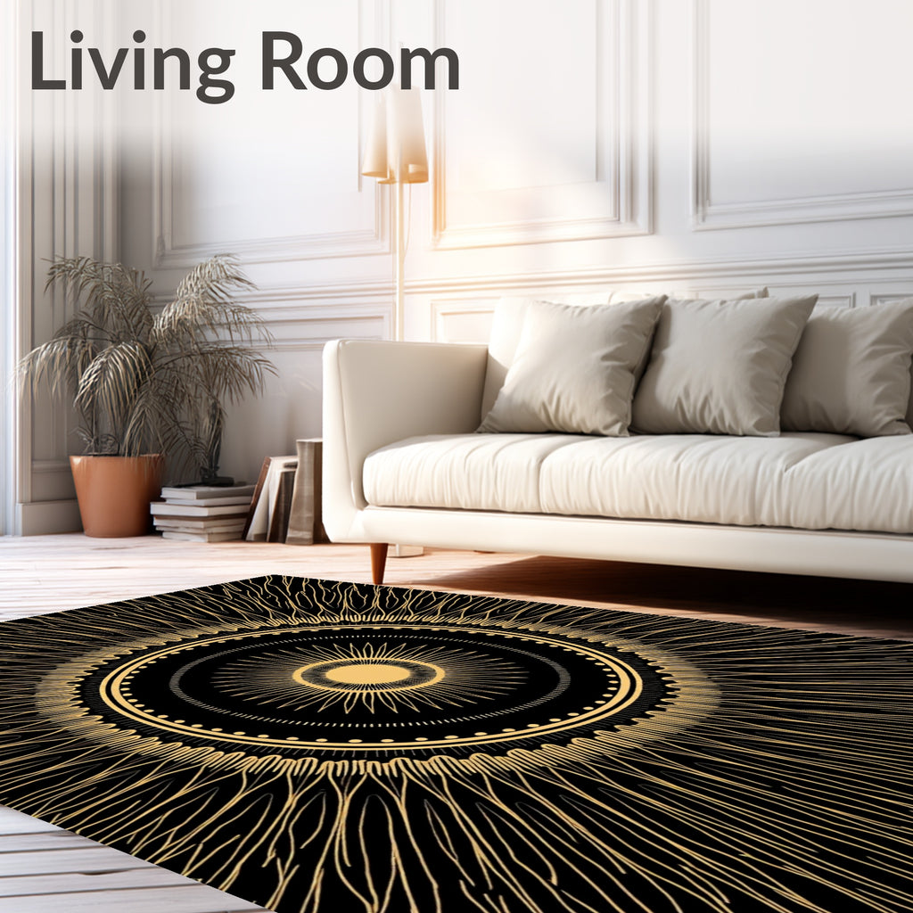 Art Deco Sunburst Graphic Design Rug