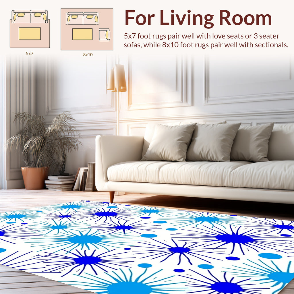 Radiant Starburst Pattern with Circles Rug