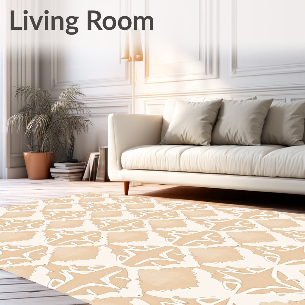 Neutral Diamond Lace Composition Rug