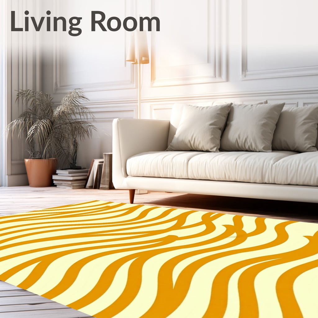 Orange Waves Abstract Pattern Rug