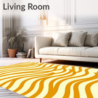 Orange Waves Abstract Pattern Rug