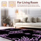 Elegant Pink Floral Scrollwork Design Rug
