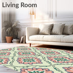 Pastel Floral Scrollwork Inspired Rug